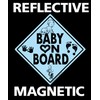 Baby on Board Magnet Vehicle Magnetic Sign Reflective Blue with