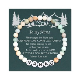 Mothers Day Gifts for Nana Bracelet, Granny Grandma Nana Gifts for Christmas Birthday Gift for Grandmother Grandmom Natural Stone Bracelet for Women