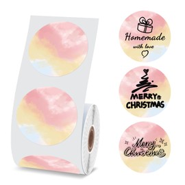 2 Inch Thermal Label Stickers Circle Pink Round Gradient Printer Labels Printable Paper Self-Adhesive Stickers for DIY Custom Logo Design Name Price Tag 750 Labels/1 Roll