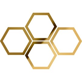 Decal Stickers of Bee Elements (Metallic Gold) (Set of 2) Luxury Weatherproof Vinyl Decal Stickers for Laptop Desktop Smartphone Car Dirt Bike Wall Room Mason Jar Bathtub Door - ANDsticd26360GO