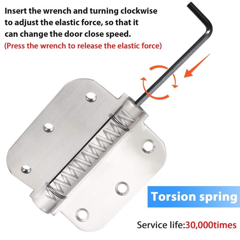 3.5'' Self-Closing Door Hinges, 3.5 Inch x 3.5 Inch Spring