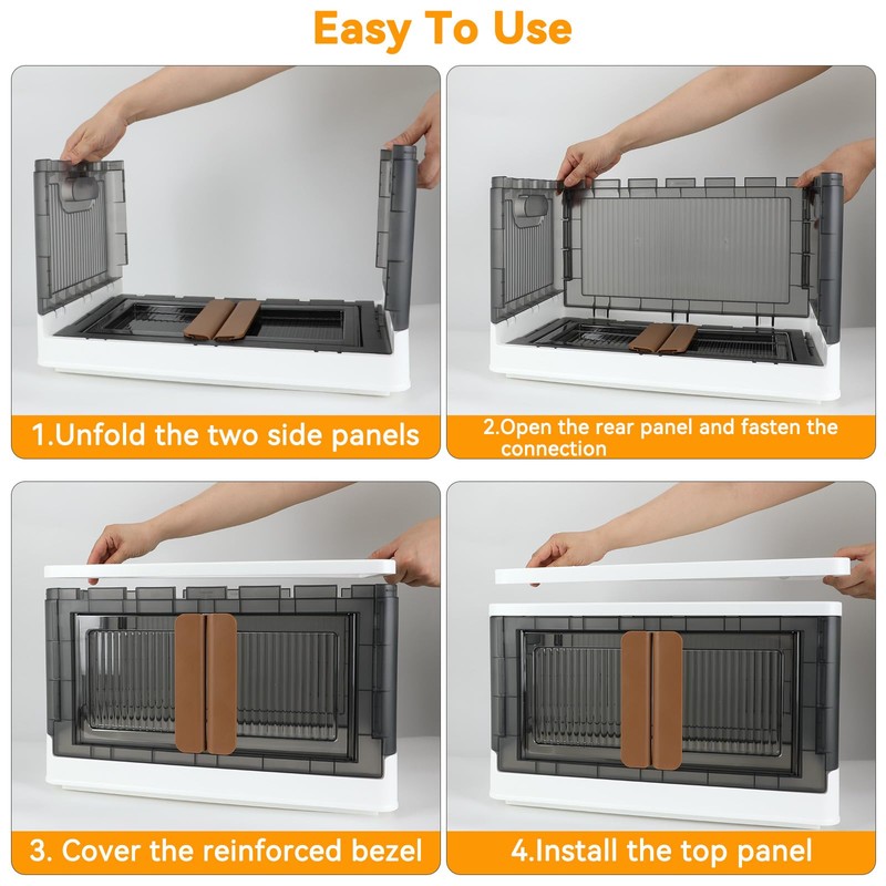 AssHMKIT Storage Bin, Cabinet Box with Lids, Single 8.4 Gallon