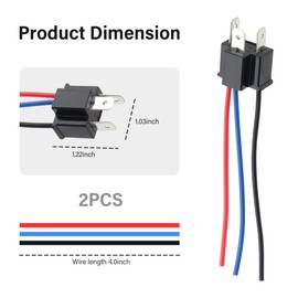 Stacool 2PCS H4 Headlight Connector with 3-Way Headlight Wiring Harness,Female Headlight Socket/Male Headlight Plug Replacement for Most Car Truck Marine Headlight Pigtail Connector (Male/2PCS)
