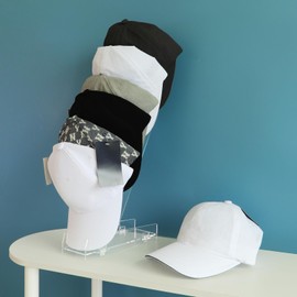 Acrylic Hat Organizer, Large Capacity Hat Holder For 6 Baseball Caps, Caps For Bedroom, Closet, Dresser (Clear)