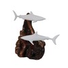 Mako Shark Duo Sculpture by John Perry Pellucida 6in Long