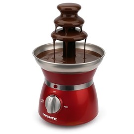 OVENTE Máquina de fuente de fondue de chocolate de 3 niveles, mini calentador eléctrico de acero inoxidable para fiestas, queso derretido, licores, fr