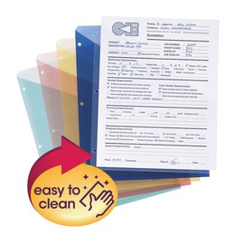 Smead Organized Up Poly Translucent Slash File Jacket, Three-Hole Punched, Letter Size, Assorted Colors, 10 per Pack (85754)