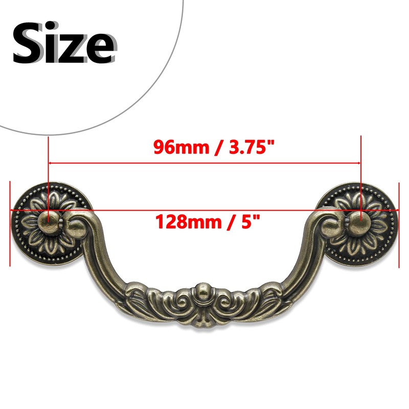 Uenhoy 4 Pcs 3.75 Inch Bail Handle Drop Pulls Vintage