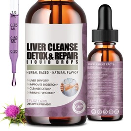 ORGEUOS 2 Pack Liver Cleanse Detox & Repair Liquid Drops with Milk Thistle, Artichoke Extract, Liver Supplement for Liver Cleanse & Detox, Antioxidant, Digestive Support,Vegan - 4 Fl Oz