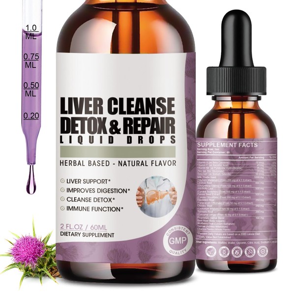 ORGEUOS 2 Pack Liver Cleanse Detox & Repair Liquid Drops