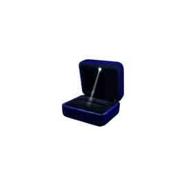 DELALO® Ring Box with LED Light, Velvet Ring Box with LED Lighting, for Engagement, Proposal, Wedding (Blue)