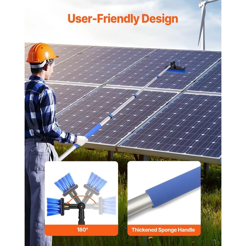 BSFRNF 16FT Solar Panel Cleaning Kit with Telescopic Pole &