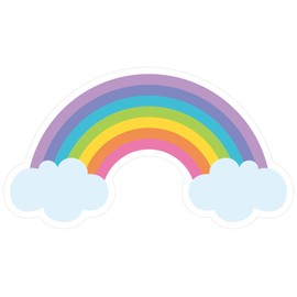 Rainbow Stickers for Kids, 50Pcs 3.5 x 2 Inch Rainbow Vinyl Decal for for Birthday Party Favors, School Classroom, Goodie Bags, Notebooks (Pastel)