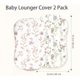 Woodiville Baby Lounger Cover for Boys Girls, Soft Breathable Jersey Baby Lounger Pillow Cover Fits Most Baby Lounger, Cute Patterns, Durable and Machine Washable, Covers Only
