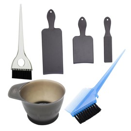 Baluue Hair Dye Kit 6pcs Set Styling Tools for Diy Hair Coloring Professional Hair Salon Beauty Tool Set No Mess Black Blue Grey