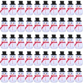 Liliful Mini Snowman Figurines Christmas Tiny Resin Snowman Decoration with Hat Xmas Micro Landscape Ornament Garden Accessories Mini Winter Ornaments for Crafts DIY Xmas Party (150 Pcs)