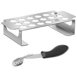 EnMart Grill Holder for Jalapenos, Jalapeno Holder, Chicken Drumsticks Grill Stand, Jalapeno Grill Rack with Corer, Stainless Steel, BBQ Tool for Cook Chili Chicken Legs Wings