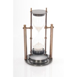 Homeroots 4.5" X 4.5" X 8.5" Brass Revolving Sandtimer