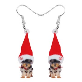 Bonsny Acrylic Drop Dangle Christmas Gifts Dog Puppy Doggy Earrings Ornaments Decorations Jewelry For Women Accessories (Orange)