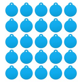 MECCANIXITY Round Laser Engraving Blanks Tags, Stamping Blank Tags, Dog ID Tag, Lake Blue DIY Blank Tags for Pet, Pendant Decoration, Craft Tags, Pack of 25