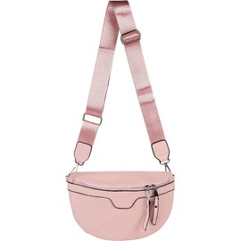 styleBREAKER 02012380 Women's Shoulder Bag in Half Moon Shape, Removable Adjustable Shoulder Strap, Plain Handbag, Antique Pink