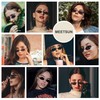MEETSUN Vintage 90s Small Oval Sunglasses For Women Men Metal