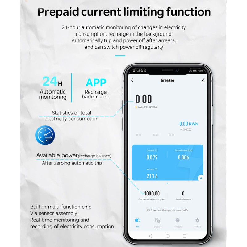WiFi Circuit Breaker 2P Smart Phone APP Remote Switch for