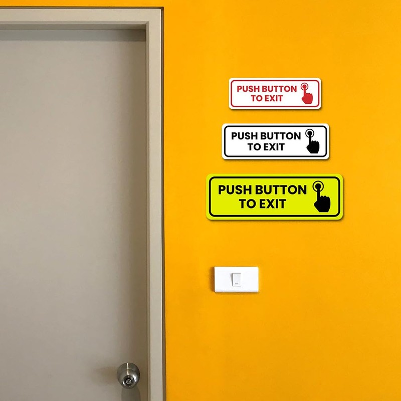 Signs ByLITA Standard Push Button To Exit Door or Wall