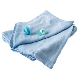 Lyra Linens - 100% Cotton Soft Muslin Cloths for Baby Reusable Burp Cloths Feeding Muslin Squares Large 70x70cm - Choose from x3 colours - Pack of 2 or 4 (2, White)