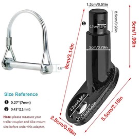 Bike Trailer Hitch Connector, Bicycle Trailer Hitch, Bike Coupler Attachment for Cycle Trailer Cycling Adapter Accessories for Kids, Pets, Cargo Trailers