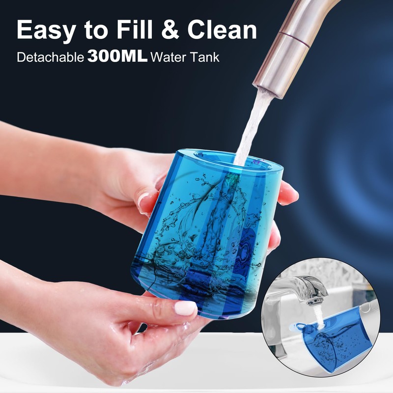 Water Flosser Pick for Teeth: 4 Modes Cordless Portable Water