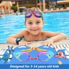 Rainbow Iridescent Swimming Goggles with Protective Case, Mirrored Lenses, Adjustable