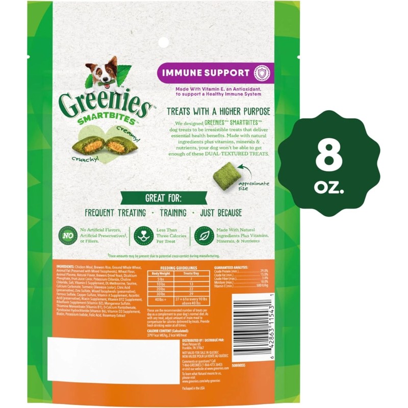 Greenies Smartbites Immune Support Crunchy & Soft Dog Treats 8