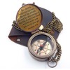 KHUMYAYAD Brass Compass Bible Quote Be Strong and Brave and