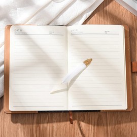 WANLIAN Nautical Pattern Brown Leather Lockable Journal with Pen Pocket and Card Holder Suitable for Personal Travel Journal