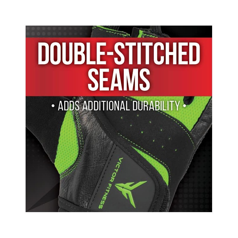 Victor Fitness Fingerless Leather Men's Weightlifting Gloves with Full Palm