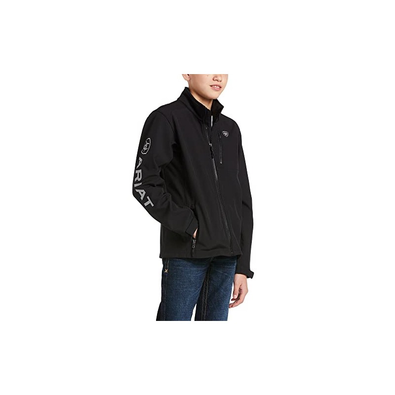 Ariat Boy's Logo 2.0 Softshell Jacket Black/Silver Large