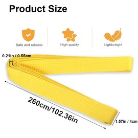 Ruayia Karate Belt Judo Belt Yellow Judo Fabric Martial Arts Belt Thick Martial Arts Karate Cotton Children Taekwondo Belt Aikido Belt Adult - Yellow
