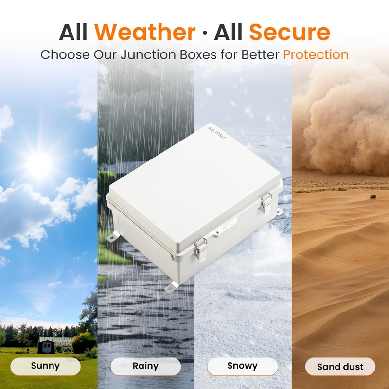 QILIPSU UL94-V0 Outdoor Electrical Box 16.4"x12.4"x7.1" Waterproof Junction Box Weatherproof
