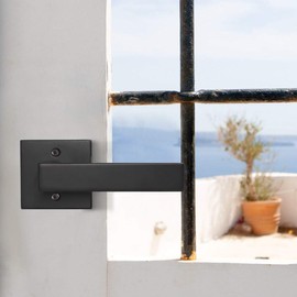 Probrico 2PACK Interior Door Handles, Heavy Duty Single Dummy Door Levers, Without Lock, Door Knobs with Square Rosette, Keyless Door Knobs Black