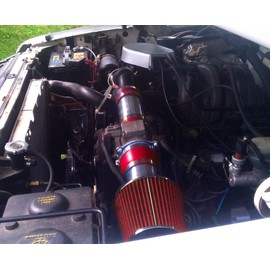 PERFORMANCE AIR INTAKE KIT + FILTER FOR 1994-1996 FORD BRONCO F-150 5.0 5.0L 5.8 5.8L V8 ENGINE (WILL ONLY FIT FOR VEHICLE HAS THE MAF SENSOR UNIT) (RED)