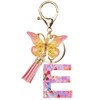 Capaneus Pink Butterfly Letter Keyring, E