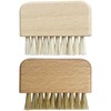 Natural Beech Wood Nail Brush Non-Slip Hand and Toenail Cleaning