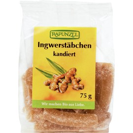 Rapunzel Candied Ginger Sticks Pack of 4 (4 x 75 g) - Organic