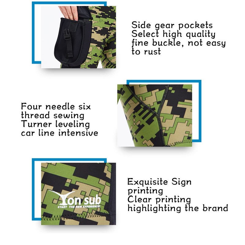 Pasamer Men's Neoprene Shorts Stretch Diving Shorts for Men Surfing