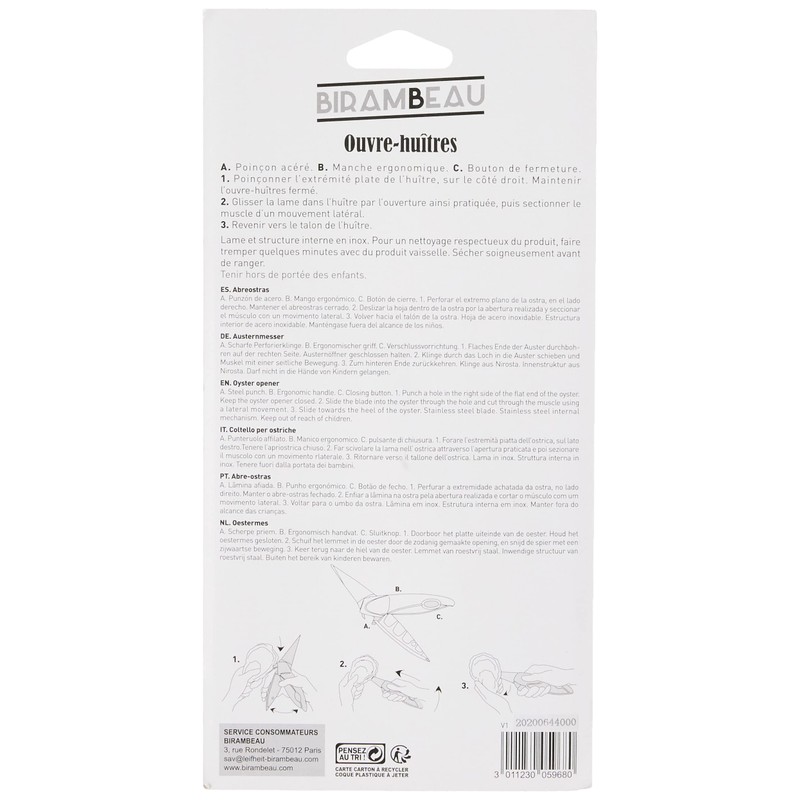 BIRAMBEAU - OUVRE HUITRES ARIANE INOX - BIRAMBEAU - FDS-412119