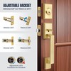 LOQRON Brushed Gold Front Door Handleset Heavy Duty Gold Door
