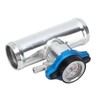 38mm/1.5in Inline Radiator Hose Filler Aluminum With Temperature Gauge for