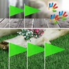 Lebei 12Pack Small Green Pennant Stick Flag Mini Triangle Blank