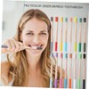 FRCOLOR 4pcs Bamboo Toothbrushes for Adults Soft Bristles Wooden Handles